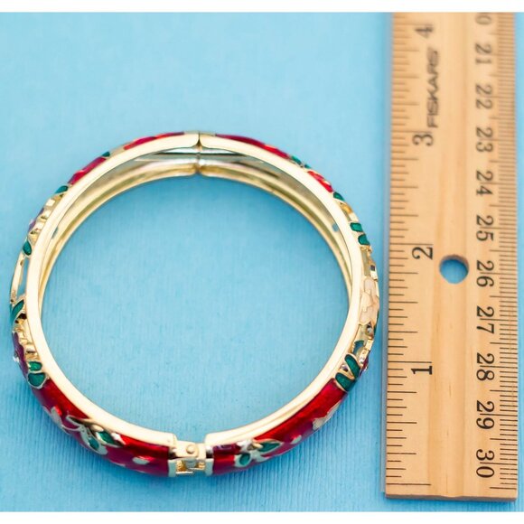Vintage Christmas Ring Bangle Bracelet - 7 inch - N24 - Picture 3 of 3